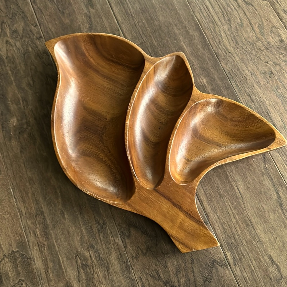 Vintage Monkey Pod Wood Serving Dish